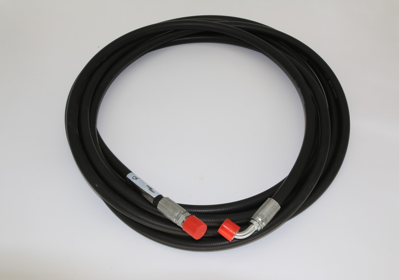 Hydraulic Hose 243" long, 1 Straight & 1 90 Degree fitting SAE-06