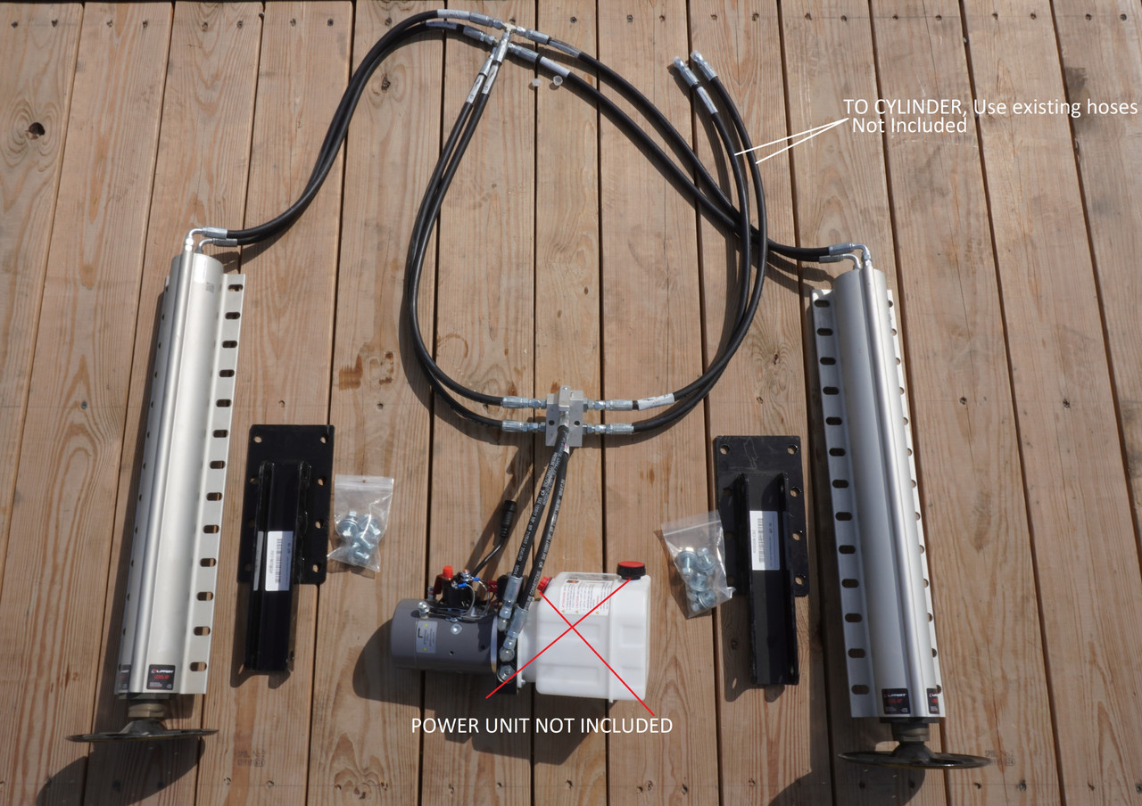 Dual Hydraulic Lippert jack kit with Selector valve