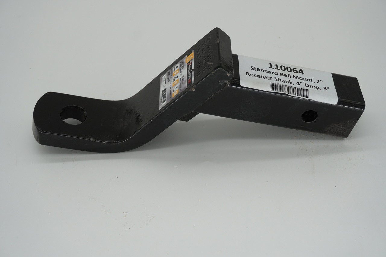 Standard Ball Mount, 2" Receiver Shank, 4" Drop, 3" Rise, 1" Ball Hole, 7,500 Lbs