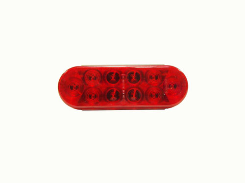 Light Led Red Oval 6"