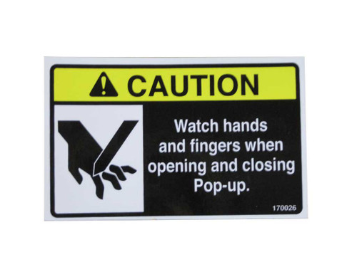 Label, Caution Watch Hands Pop Up