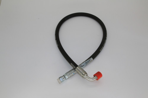 Hydraulic Hose 26.5" long, 1 Straight & 1 90 Degree fitting SAE-06