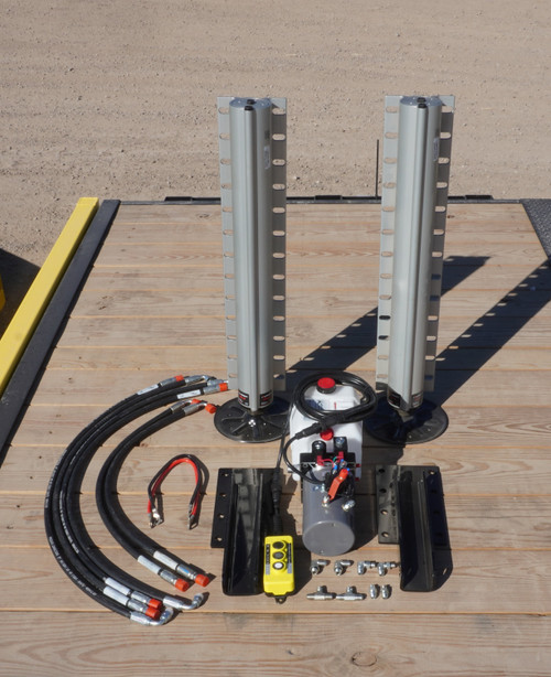 Dual Hydraulic Lippert jack kit with power up/down and gravity down