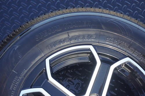 Wheel/Tires 15X 5 5 X 4.5 Blk Machine Face 5-Spoke Alum W/205/75 R-15 Radial Rambler