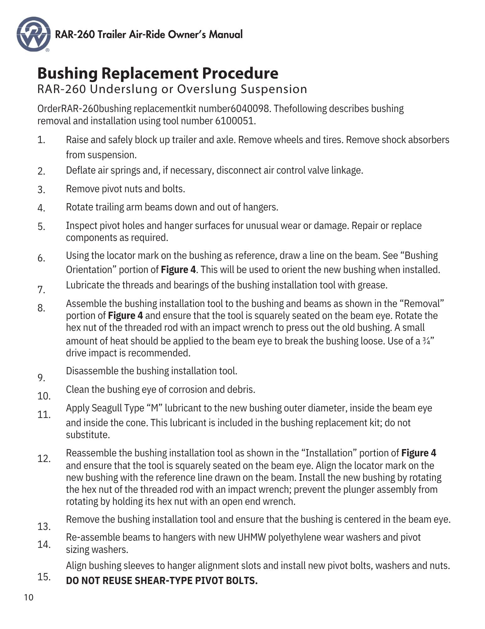 Bushing Replacement Procedure Page 1