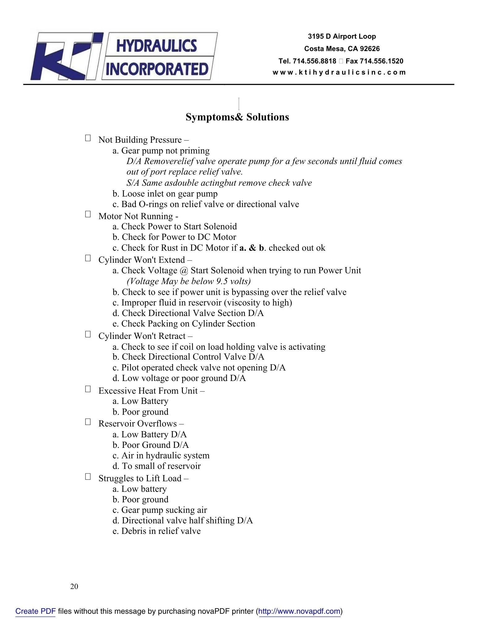 KTI Troubleshooting Guide Page 20