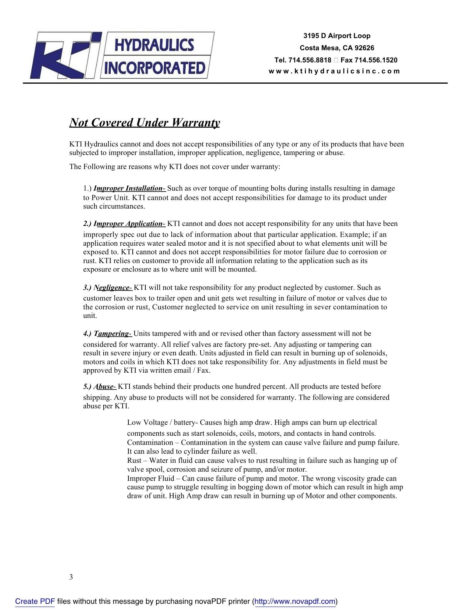 KTI Troubleshooting Guide Page 3