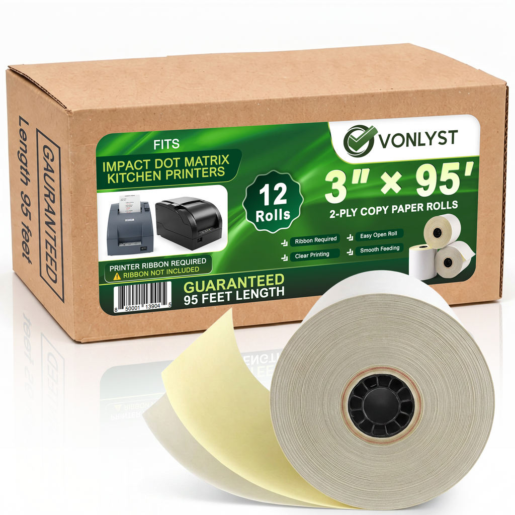 2-Ply Star Micronics Impact Receipt Kitchen Printer Paper  — Vonlyst