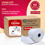 Vonlyst Thermal Receipt Paper Roll for Clover Station 3 1/8 x 230