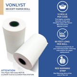 Vonlyst Clover Mobile Receipt Printer Paper 10-pack Clover Mobile thermal paper rolls with protective packaging