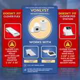 Thermal receipt paper size 2 1/4 inch x 80 feet for Clover Mobile Printer with 7/16 inch core