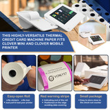 Clover Mobile Printer compatible thermal paper roll 2 1/4" x 80' by Vonlyst Thermal Paper Roll for Clover Mobile Receipt Printer Paper Tape