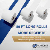 Thermal receipt paper size 2 1/4 inch x 80 feet for Clover Mobile Printer with 7/16 inch core