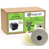 Vonlyst 2 Ply Copy Paper Kitchen Printer Clover Epson Star Micronics 3 x 95