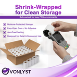 Vonlyst thermal receipt rolls compatible with Verifone Carbon Mobile 5, V200c, V400m; 2 1/4 x 55 ft BPA-free paper for clean POS receipts