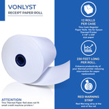 Vonlyst Cash Register Paper Roll for Epson Printer 3 1/8 x 230