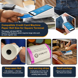 Square Terminal Handheld Printer with Vonlyst Paper Installed and Vonlyst Thermal Paper Roll Showing Red End-of-Roll Stripe