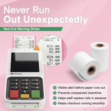 2 1/4-inch by 55-foot Clover Compact replacement thermal paper rolls, white 48gsm lint-free paper engineered for smooth, high-resolution receipt printing