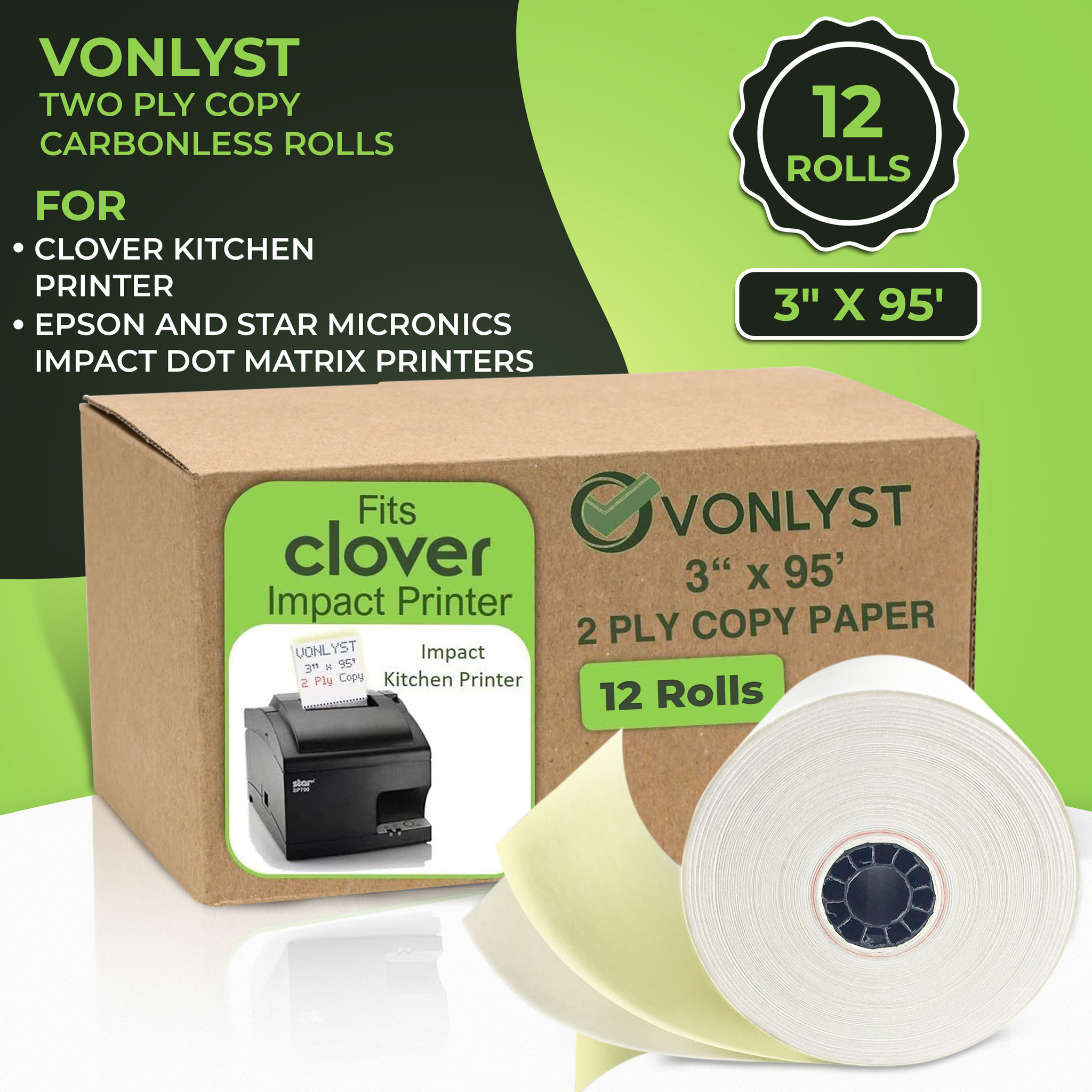 Kitchen Carbonless Paper Rolls, Kitchen Roll 3 Ply Paper