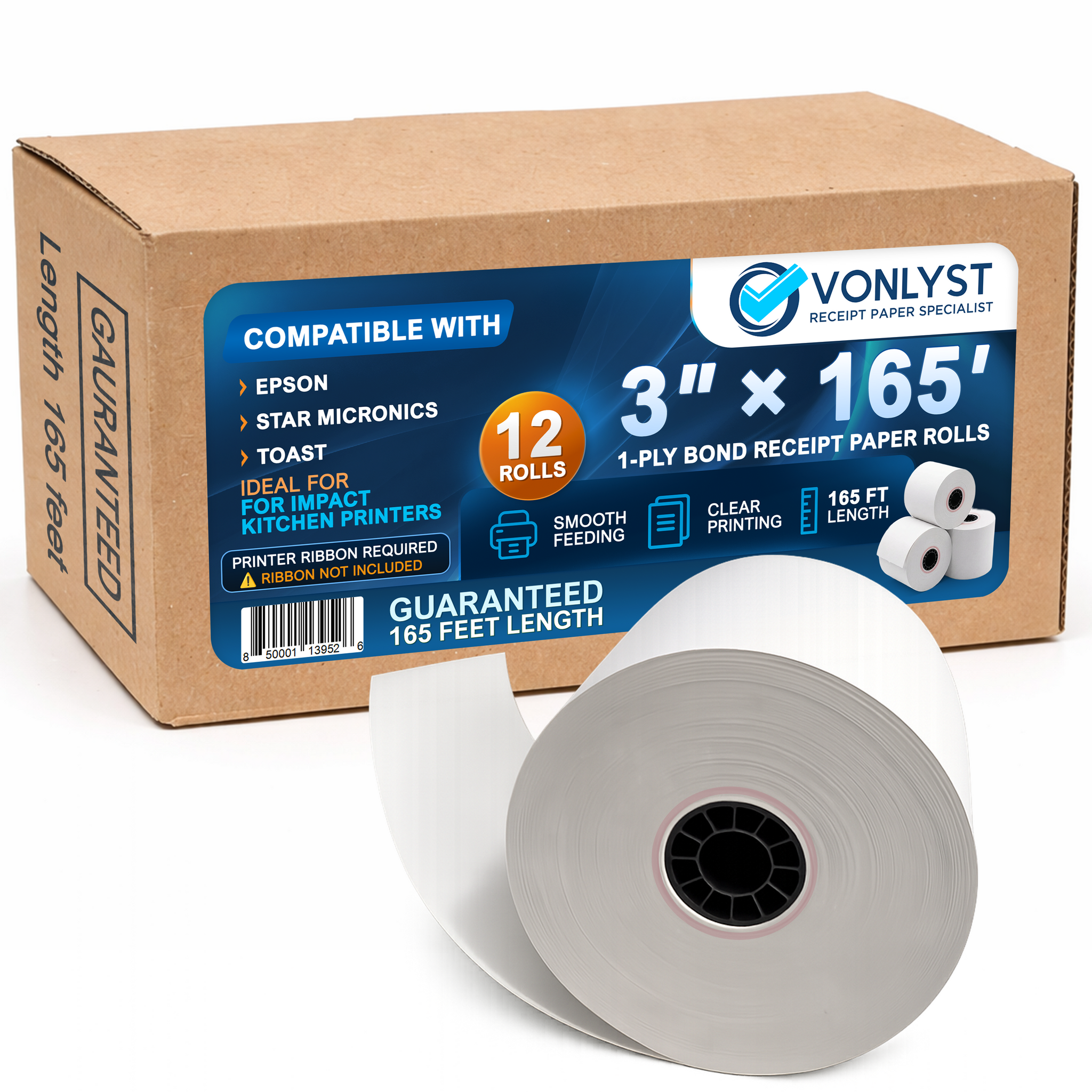 Single-Ply Clover Kitchen Printer Bond Paper 