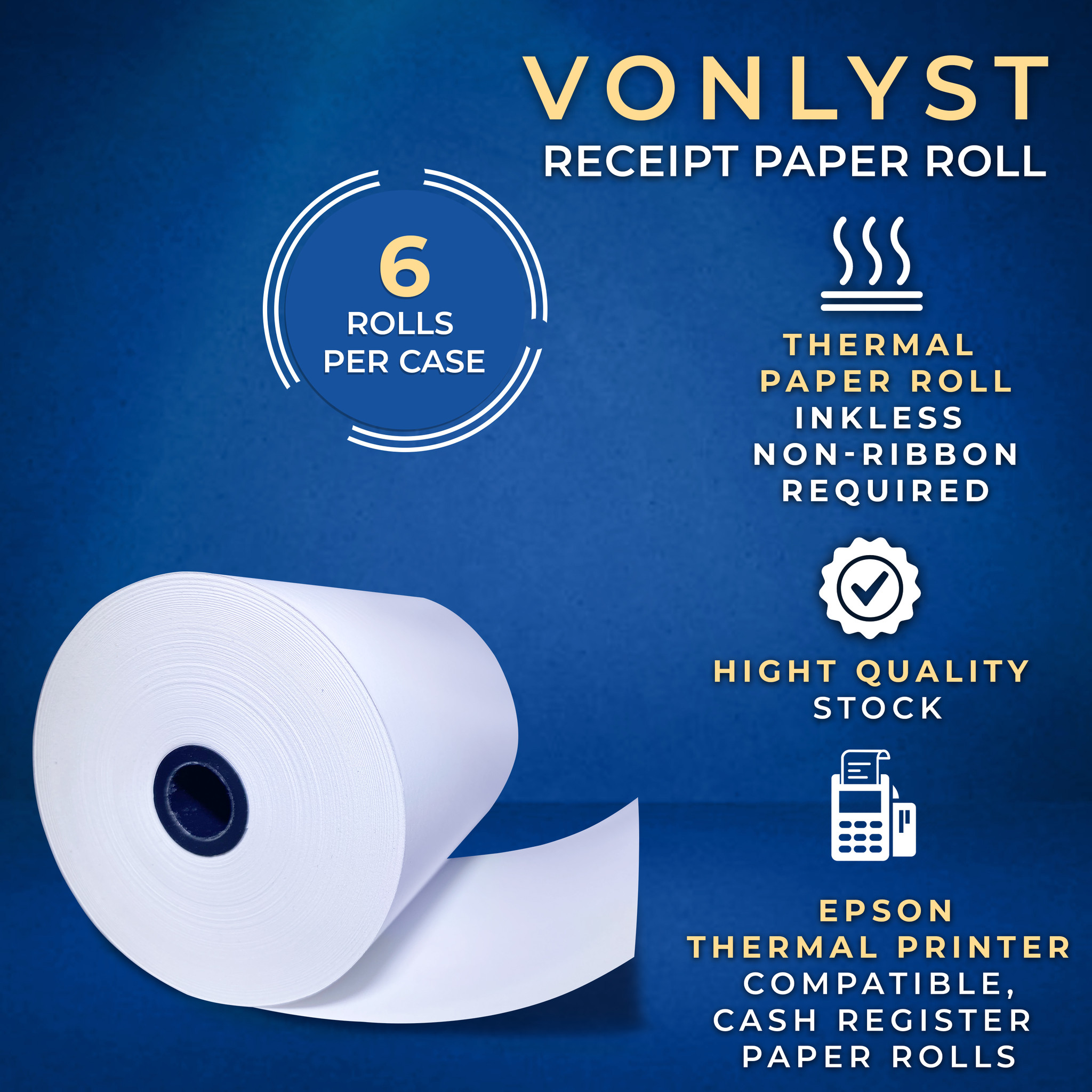 Epson Thermal Receipt Paper Roll 3 1/8 x 230' - Box with 06 - Vonlyst