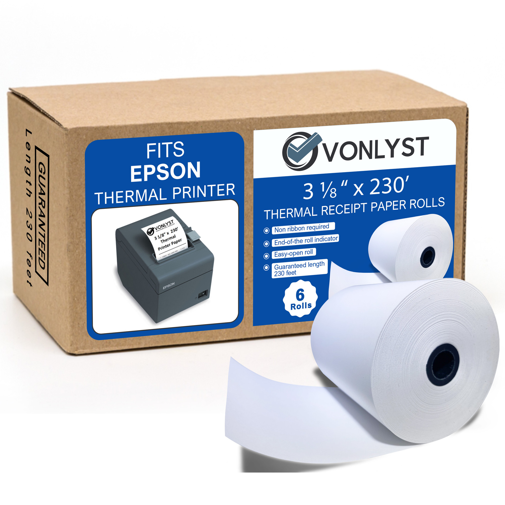 3-1/8 x 230' Colored Thermal Paper Rolls (Yellow)