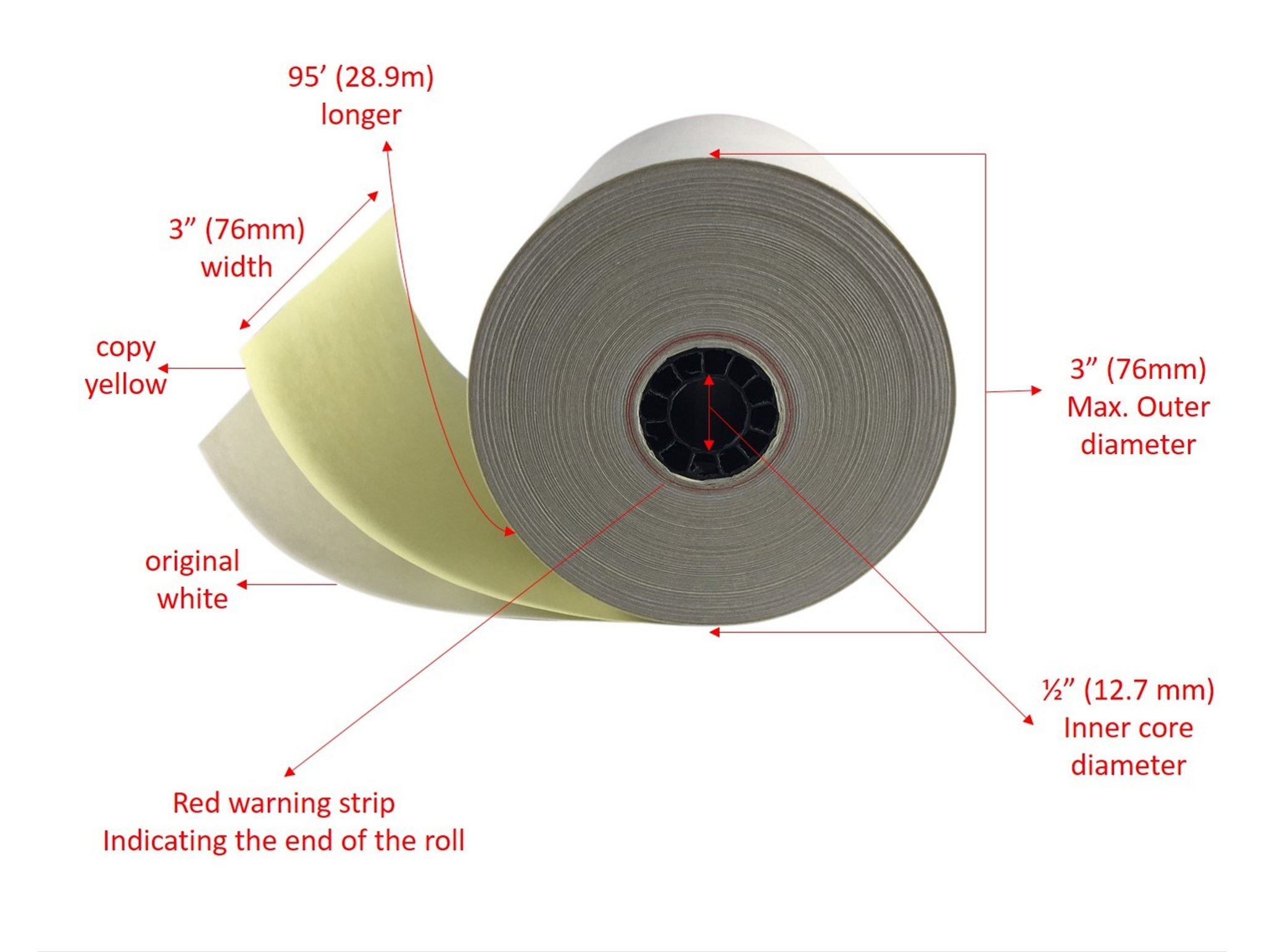 Kitchen Carbonless Paper Rolls, Kitchen Roll 3 Ply Paper