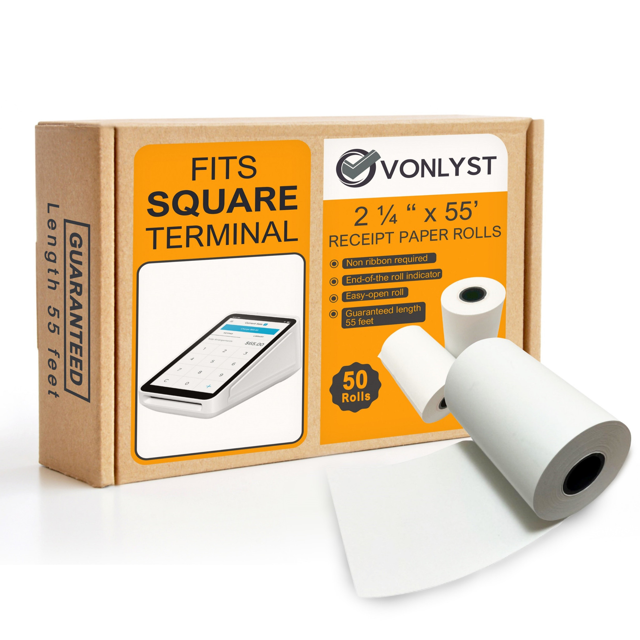 Square Terminal Receipt Paper Roll 2 1/4