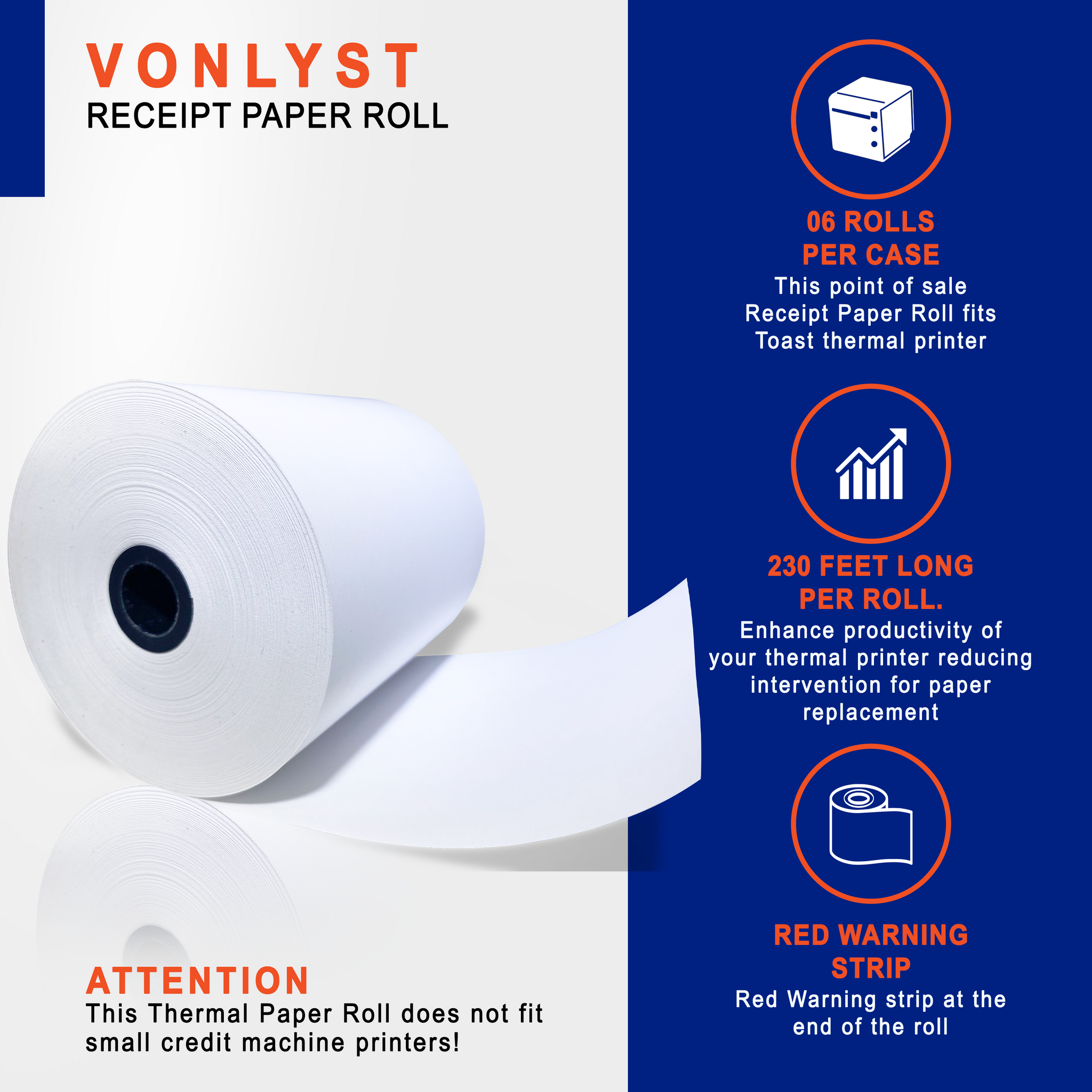 Epson Thermal Receipt Paper roll 3 1 8' x 230 - Box with 48 - Vonlyst