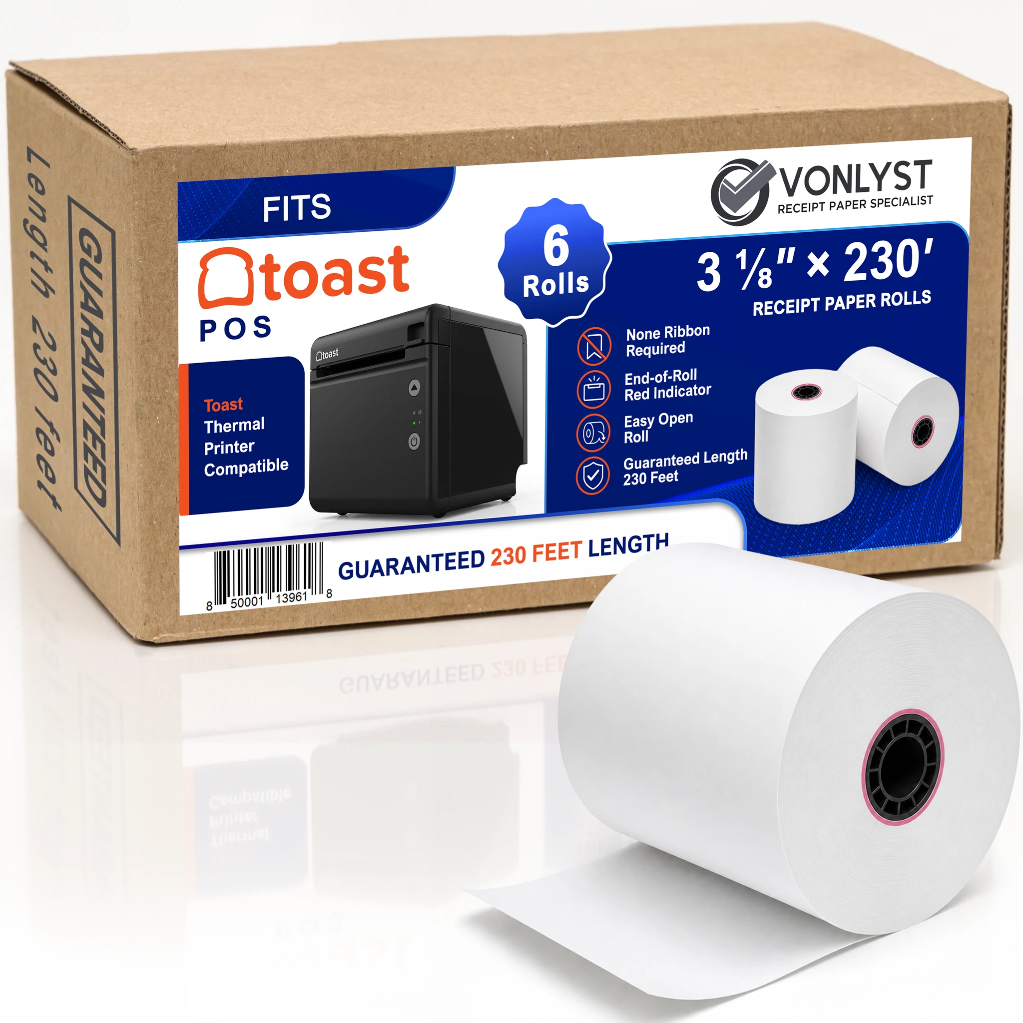 Printer Paper Roll for Toast TP200 Thermal Printer Point of Sale (06 rolls)