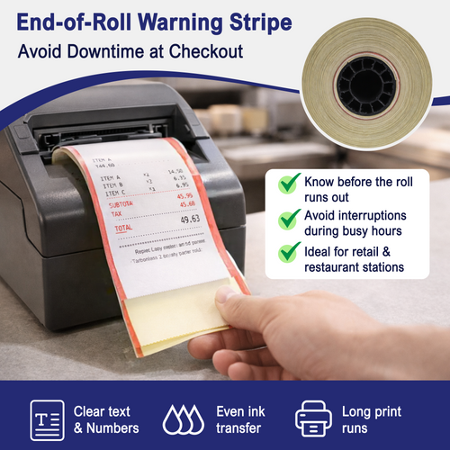 Complete value pack with 10 carbonless receipt paper rolls (3" x 95') plus genuine Epson ERC-30/34/38 printer ribbon. Ideal for POS, retail & kitchen printers. image 4