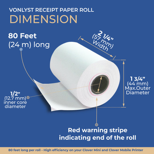Paper Roll 2 1/4 x 80 for Clover Mini and Mobile Printer