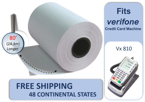 Vonlyst Receipt paper for Verifone Vx810 credit card machine 2-1-4-x-80 10 rolls