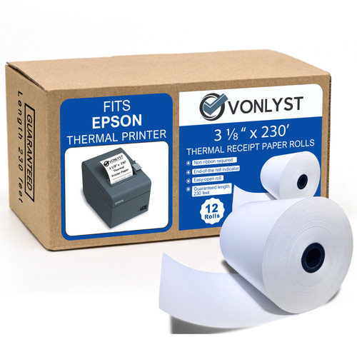 Vonlyst Printer Paper for Epson Printer 3 1/8 x 230