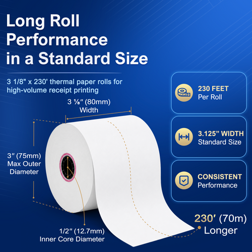 Epson Thermal Receipt Paper Roll 3 1/8" x 230' - Box with 12 image 2