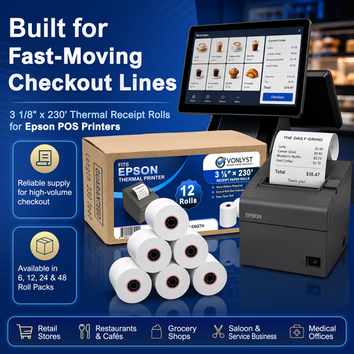 Epson Thermal Receipt Paper Roll 3 1/8" x 230' - Box with 12 image 6
