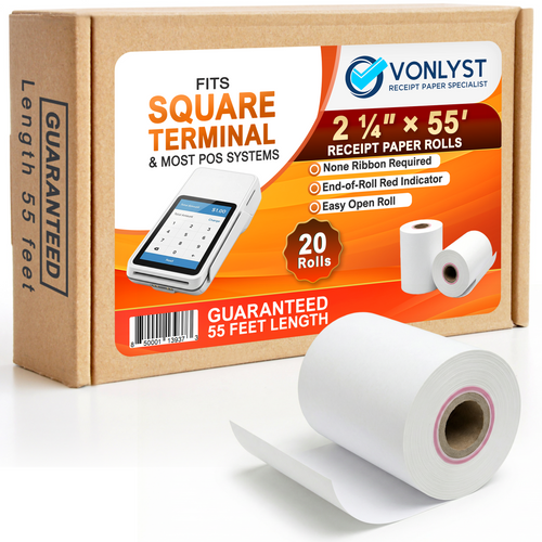 Receipt Paper Roll for Square Terminal Credit Card Machine image 0