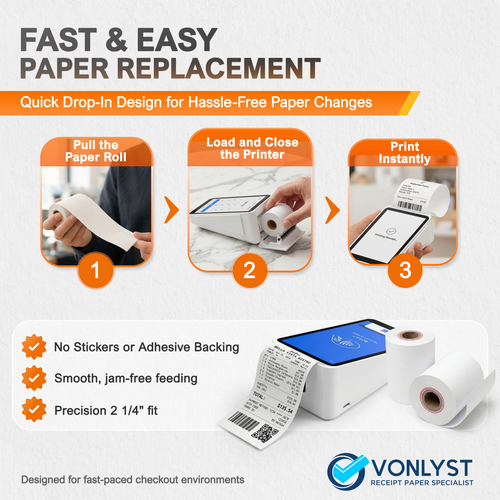 Receipt Paper Roll for Square Terminal Credit Card Machine image 6
