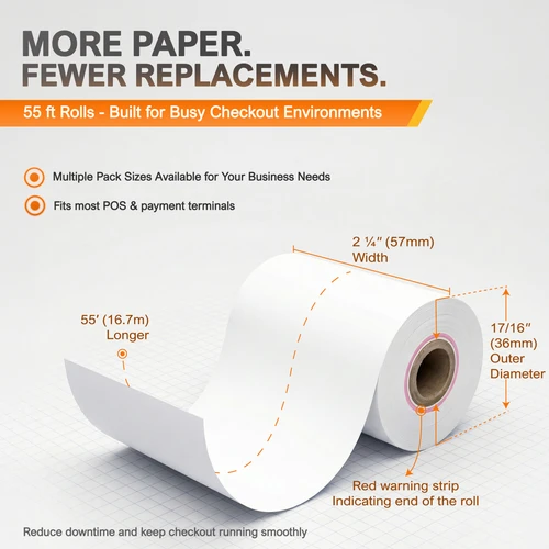 Receipt Paper Roll for Square Terminal Credit Card Machine image 1