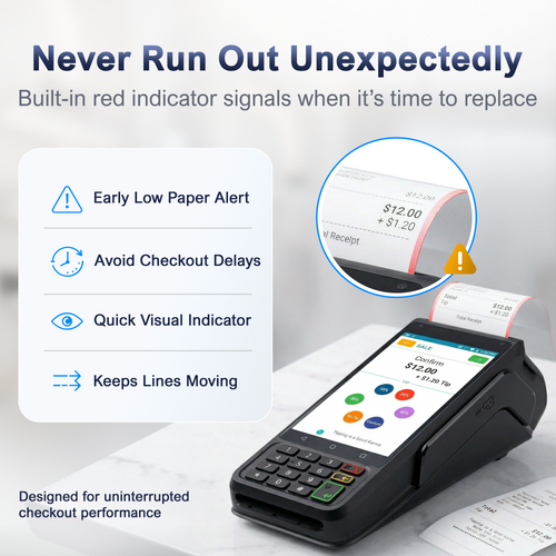 Credit Card Machine Paper Roll for Dejavoo P1 P3 P8 QD1 QD2 Z8 Z9 Z11 image 3