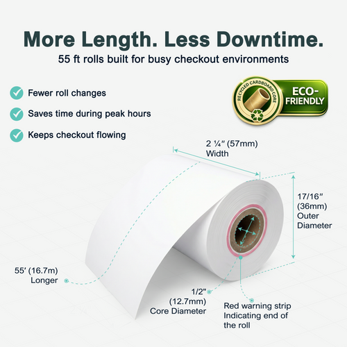 Receipt Paper Roll for Valor Paytech  VL110 and VL500  image 1
