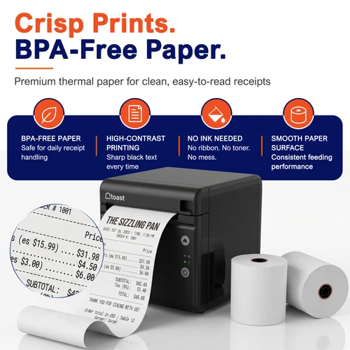 Printer Paper Roll for Toast TP200 Thermal Printer Point of Sale (12 rolls) image 3