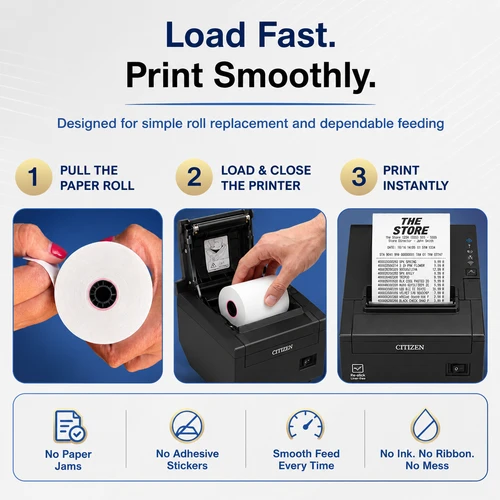 Vonlyst 3-1/8" x 230' Thermal Paper Rolls for Citizen Receipt Printers – 80mm POS Receipt Paper – Fits CT-S300, CT-S310, CT-S601, CT-S651, CT-S651II, CT-E651 & CT-S4000 image 3