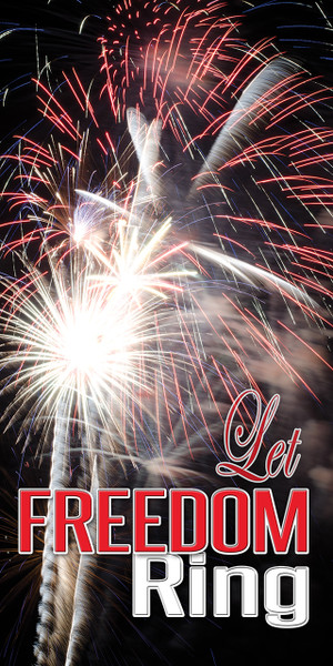 Patriotic church banners blend national pride with faith, often featuring American flags, eagles, and slogans like "In God We Trust" or "God Bless America". These banners are used to decorate sanctuaries during holidays like July 4th, Memorial Day, and Veterans Day to promote unity and gratitude.

And if you want something uniquely yours, contact us! Our design professionals will create a special design with your information - all at no extra charge!