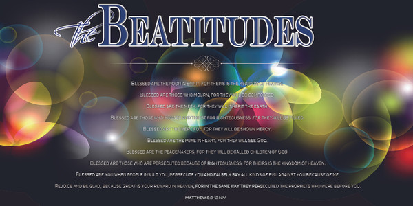 Banners promoting the Beatitudes theme in church services serve as visual, thematic, and educational tools that highlight Jesus’ teaching on the Sermon on the Mount (Matthew 5:3–12). These banners are often used to enhance worship, complement sermon series, and visually define the sanctuary space.

And if you want something uniquely yours, contact us! Our design professionals will create a special design with your information - all at no extra charge!