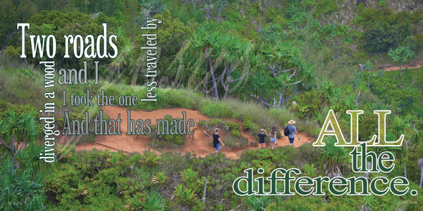 Church Banner featuring Robert Frost Two Roads/All the Difference Poem