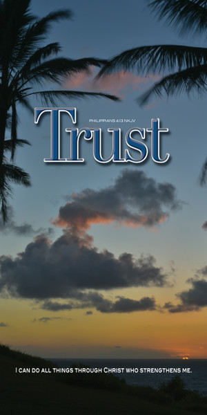 Church Banner featuring Tropical Sunset with Inspirational Message