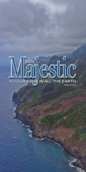 Church Banner featuring Napali Coastline with Inspirational Theme