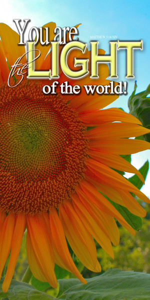 Church Banner featuring Sunflower with Light of the World Message