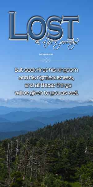 Church Banner featuring Mountain Range with Inspirational Theme